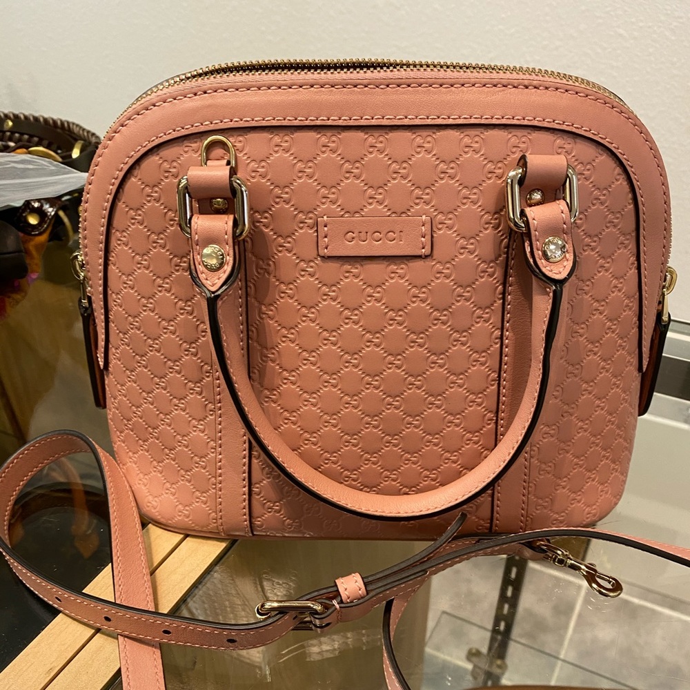 Guccissima mini dome pink leather